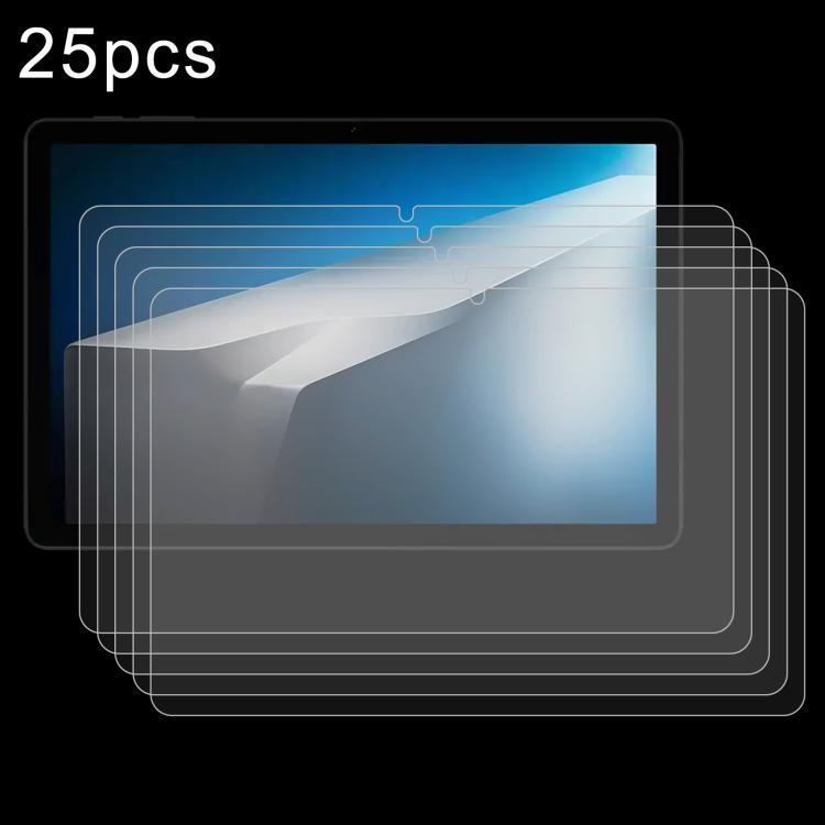 Set of 25 tempered glass screen protectors with blue protective film overlays
