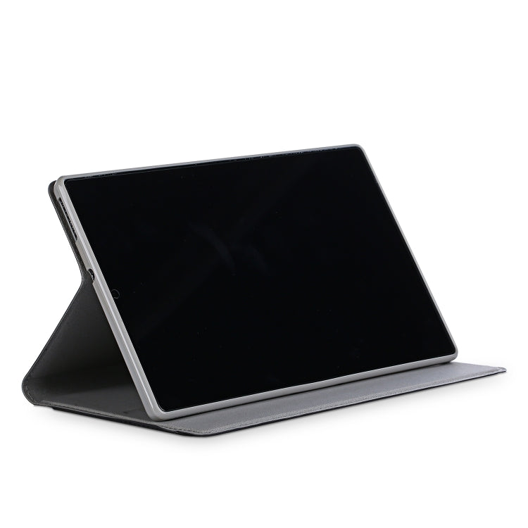 Black folio tablet case opened as a viewing stand with front device support