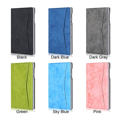 Assorted color folio tablet cases: black, dark blue, dark gray, green, sky blue, pink