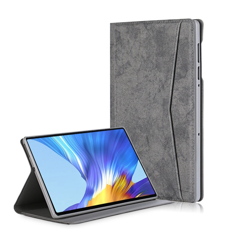 Gray folio tablet case with horizontal flip cover and viewing stand
