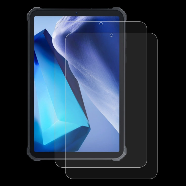 Tempered glass screen protector set aligned on tablet screen for full coverage