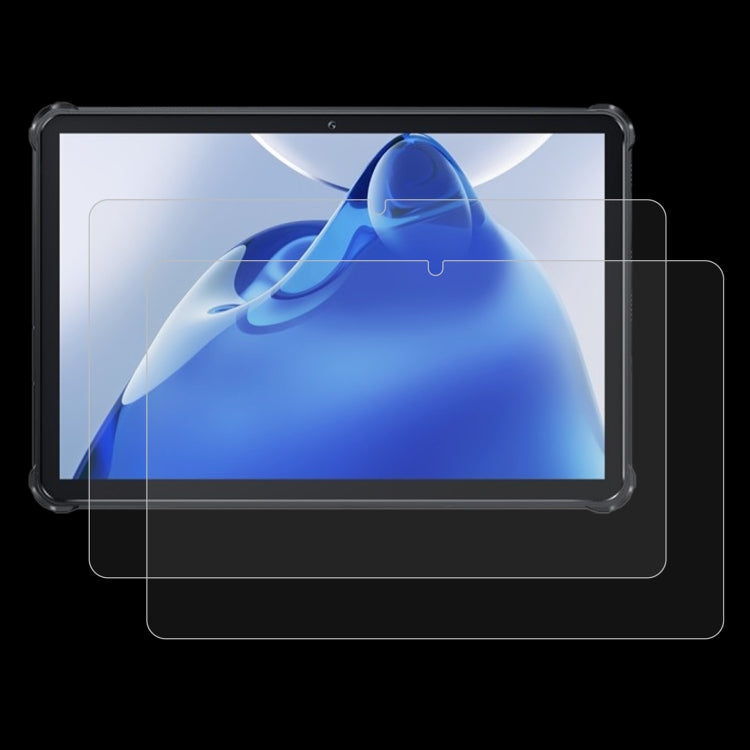 Tablet tempered glass screen protector film, 2-pack, clear anti-shatter layer with rounded corners