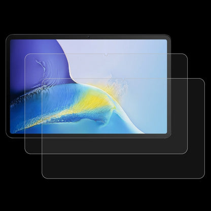 Tablet tempered glass screen protector film, 2-pack, thin clear shield with aligned openings