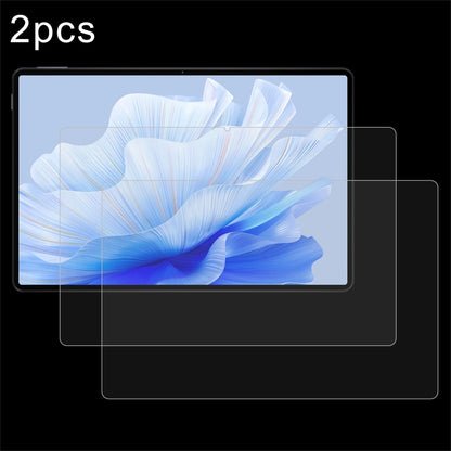 Tablet tempered glass screen protector film set, 2-pack, clear glass overlays tablet display