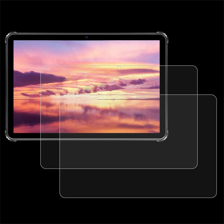 Tablet tempered glass screen protector film, 2-pack, with rounded edges and fit guides