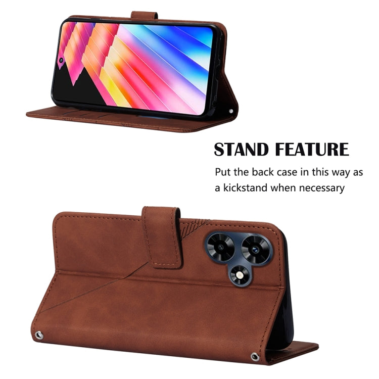 Brown folio flip leather phone case with kickstand and crossbody style