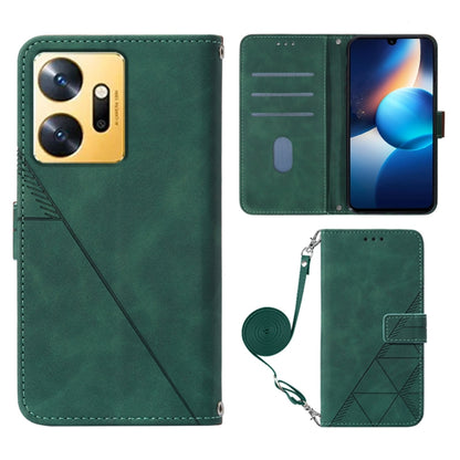 Dark green 3D embossed flip leather phone case with crossbody strap and card slots