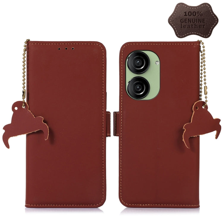 Genuine Leather Magnetic RFID Leather Phone Case, For Asus Zenfone 10 / Zenfone 9