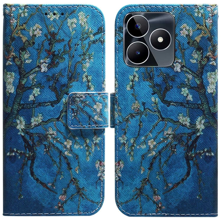 Teal tree bark pattern flip leather phone case with magnetic wallet flap and card pocket