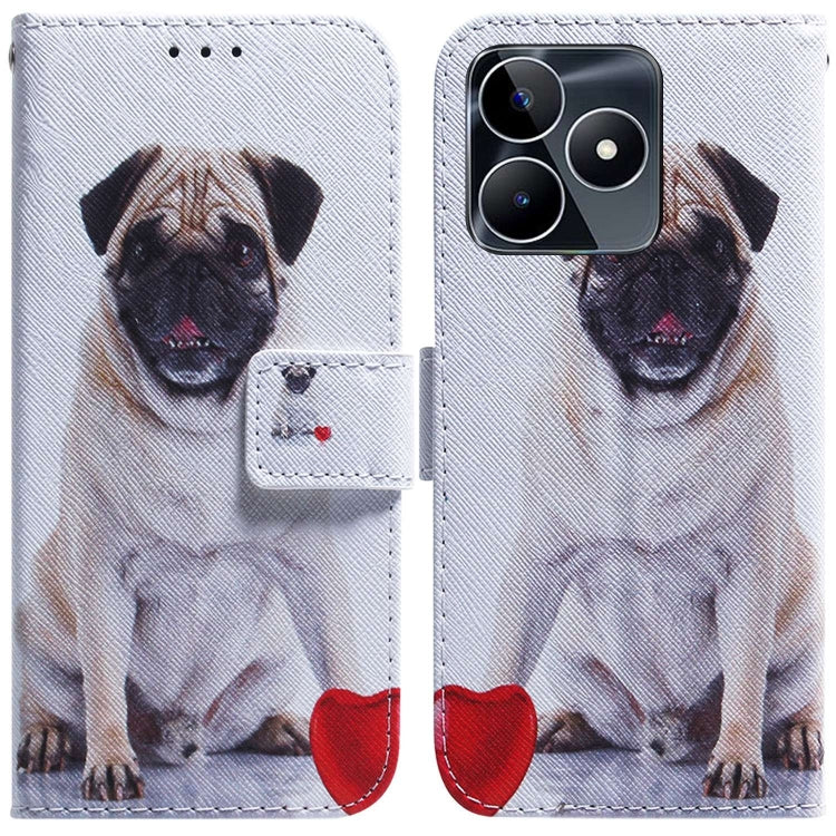 White dog portrait flip leather phone case with magnetic wallet flap and card pocket