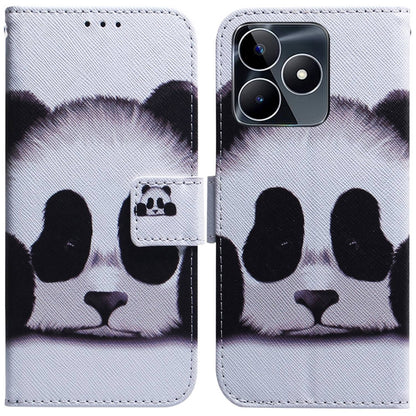 Flip leather phone case with white panda silhouettes print and magnetic flip cover
