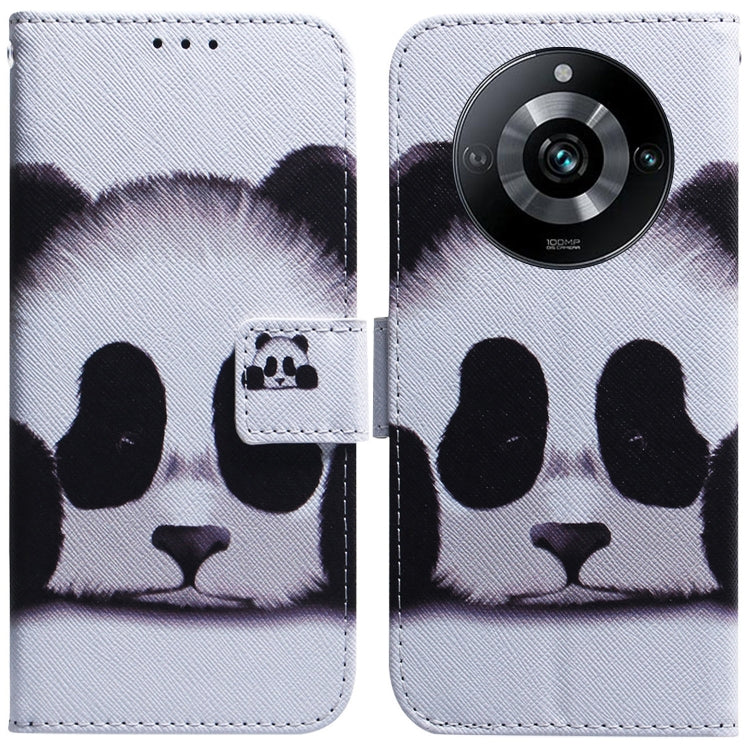White panda print flip leather phone case with magnetic wallet flap and card pocket