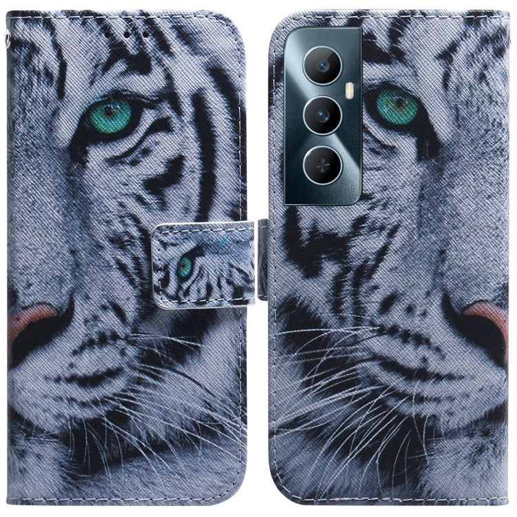 Flip leather phone case with close-up tiger face print and magnetic flip cover
