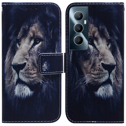 Blue flip leather phone case with cartoon wolf illustration and card slot
