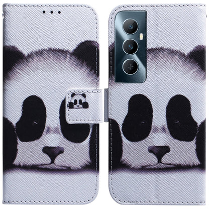 White flip leather phone case with cartoon panda face and card slot