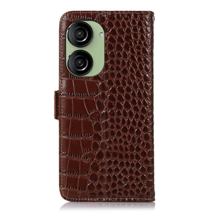 Crocodile Top Layer Cowhide Leather Phone Case, For Asus ZenFone 10 / ZenFone 9