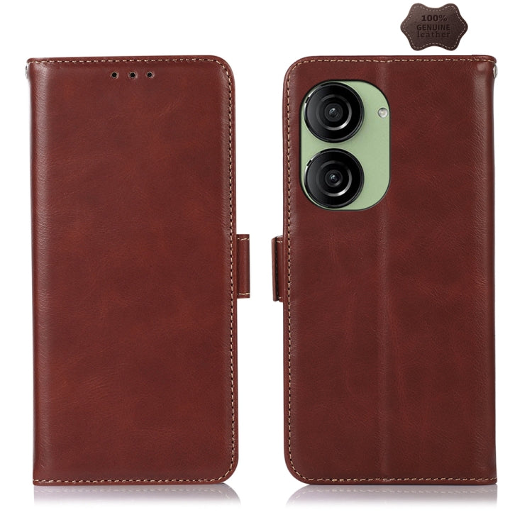 Magnetic Crazy Horse Texture Genuine Leather RFID Phone Case, For Asus ZenFone 10 / 9
