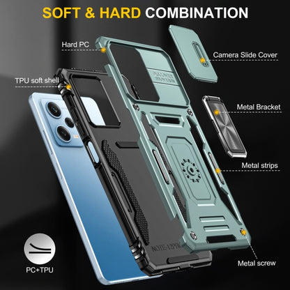 Armor PC + TPU Camera Shield Phone Case, For Xiaomi Redmi Note 12 Pro 5G Global, For Xiaomi Redmi Note 12 5G Global, For Xiaomi Redmi A1