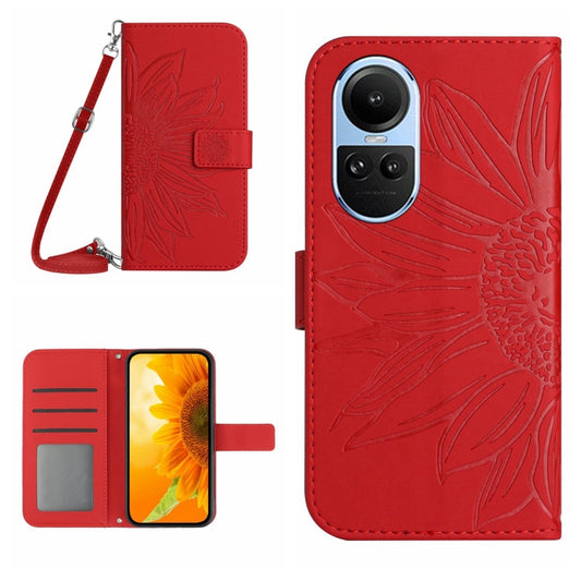 Skin Feel Sun Flower Embossed Flip Leather Phone Case with Lanyard, For OPPO Reno10 Global / Reno10 Pro Global, For OPPO A78 4G, For OPPO A79 5G, For OPPO A59 5G