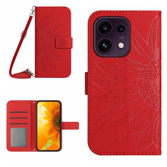 Skin Feel Sun Flower Embossed Flip Leather Phone Case with Lanyard, For OPPO Reno16 F / Reno16 FS 5G, For OPPO Reno16 / Reno16 Pro 5G Global, For OPPO A6 5G Global / A6x 5G, For OPPO Reno15 F 5G Global, For OPPO Reno15 Pro Max 5G Global                ...