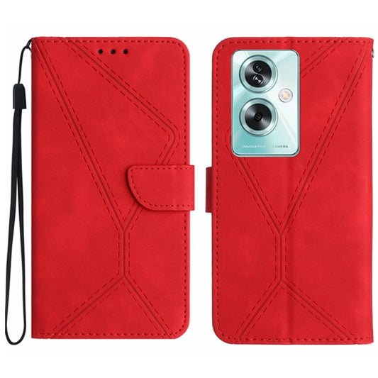 Stitching Embossed Leather Phone Case, For OPPO A59 5G