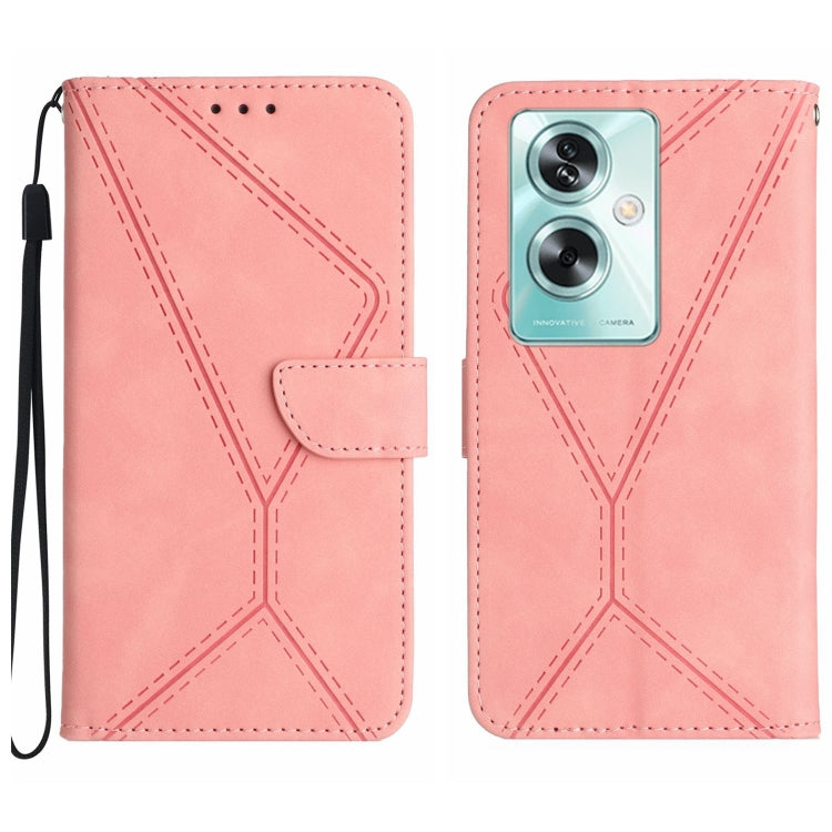 Stitching Embossed Leather Phone Case, For OPPO A59 5G