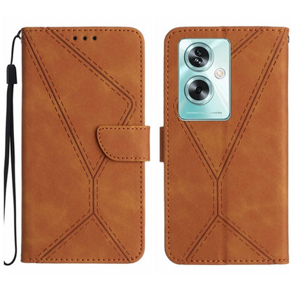 Stitching Embossed Leather Phone Case, For OPPO A59 5G