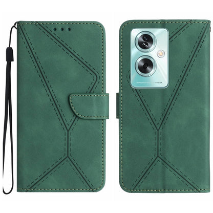 Stitching Embossed Leather Phone Case, For OPPO A59 5G