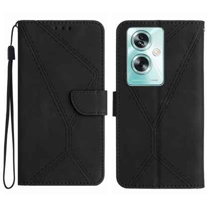 Stitching Embossed Leather Phone Case, For OPPO A59 5G