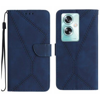 Stitching Embossed Leather Phone Case, For OPPO A59 5G