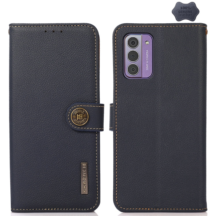 KHAZNEH Custer Genuine Leather RFID Phone Case, For Nokia G42