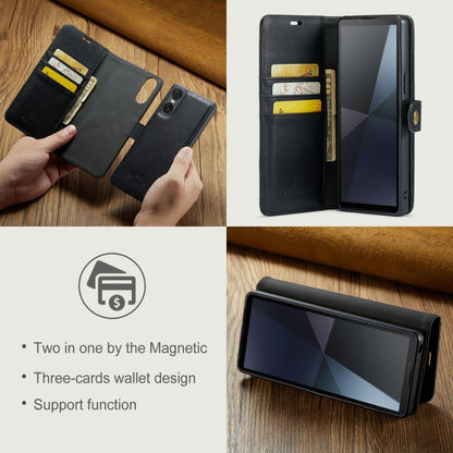 Black folio phone case showing card slots with phone attached