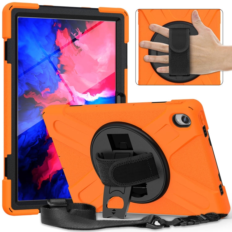 Silicone Hybrid PC Tablet Case with Grip & Shoulder Strap, For Lenovo Xiaoxin Pad 11 2020/2021/2022, For Lenovo Tab P11