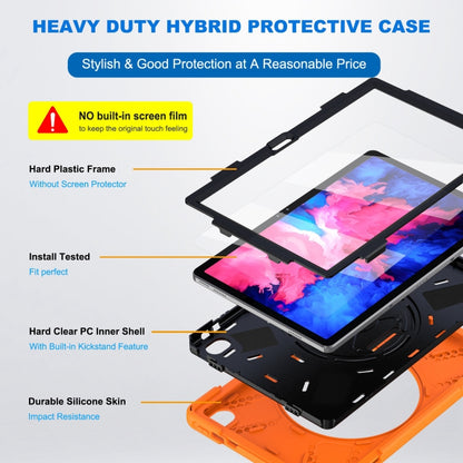 Silicone Hybrid PC Tablet Case with Grip & Shoulder Strap, For Lenovo Xiaoxin Pad 11 2020/2021/2022, For Lenovo Tab P11