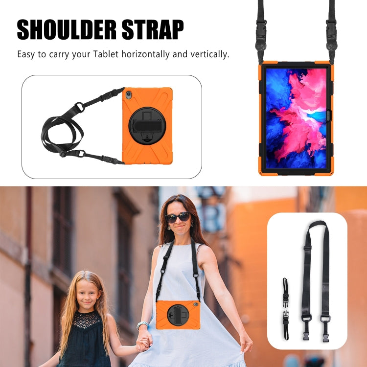 Silicone Hybrid PC Tablet Case with Grip & Shoulder Strap, For Lenovo Xiaoxin Pad 11 2020/2021/2022, For Lenovo Tab P11