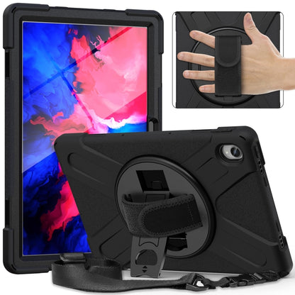 Silicone Hybrid PC Tablet Case with Grip & Shoulder Strap, For Lenovo Xiaoxin Pad 11 2020/2021/2022, For Lenovo Tab P11