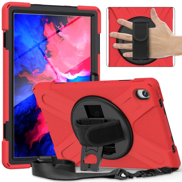 Silicone Hybrid PC Tablet Case with Grip & Shoulder Strap, For Lenovo Xiaoxin Pad 11 2020/2021/2022, For Lenovo Tab P11