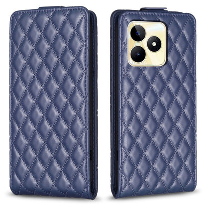 Diamond Lattice Vertical Flip Leather Phone Case, For Realme C53, For Realme C55