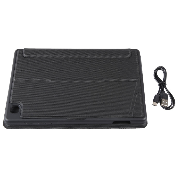 Black keyboard case base with built-in stand and included USB charging cable