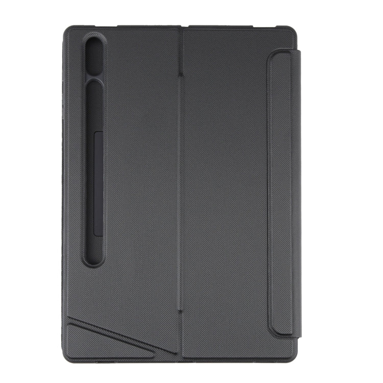 Dark textured tablet case back with port cutouts and camera opening