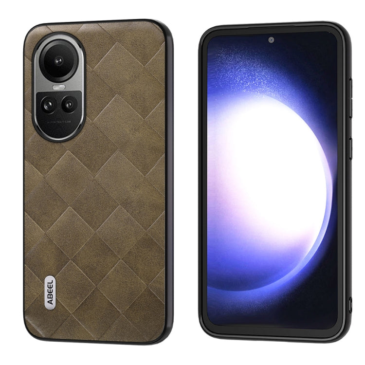 Brown PU plaid phone case with camera cutouts and front screen opening