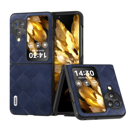 Blue PU plaid phone case with front window and folding stand