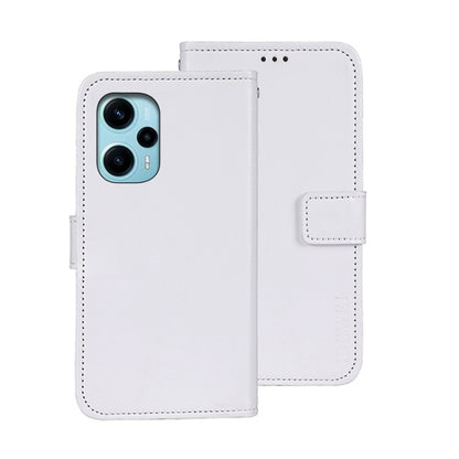 White crazy-horse leather wallet phone case with magnetic flap and card holder.