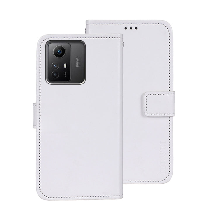 White leather folio phone case with flip cover and front card pocket