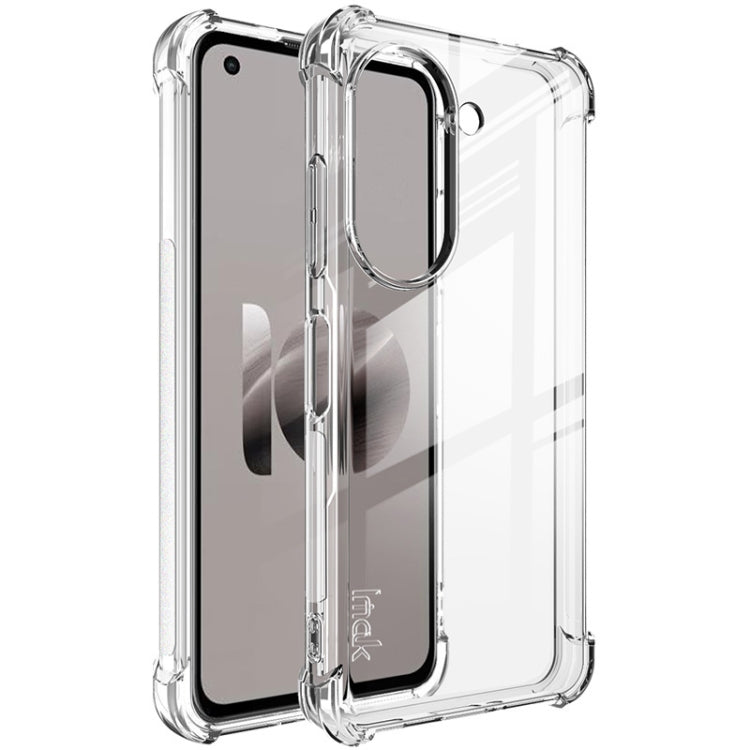 Transparent shockproof TPU phone case with airbag bumpers, raised camera screen cutouts