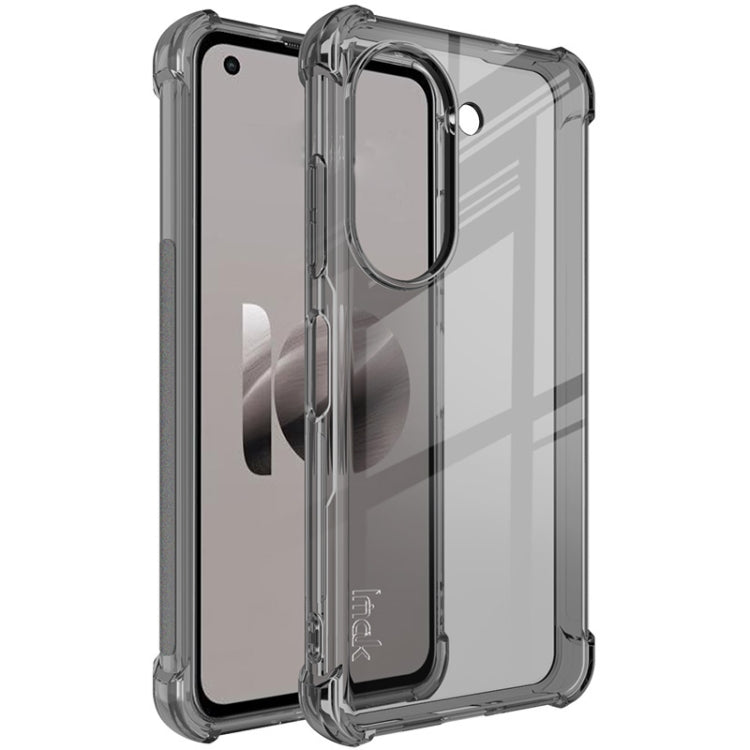 Clear black shockproof TPU phone case with airbag bumpers and raised camera cutout