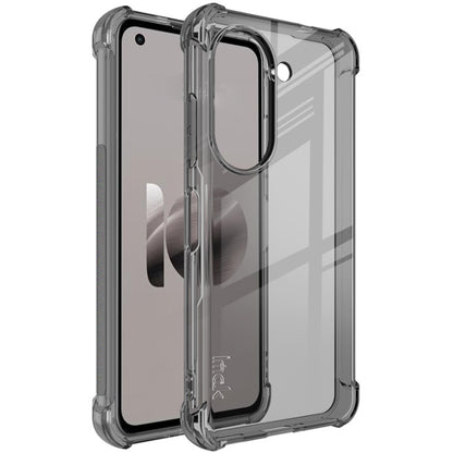 Clear black shockproof TPU phone case with airbag bumpers and raised camera cutout