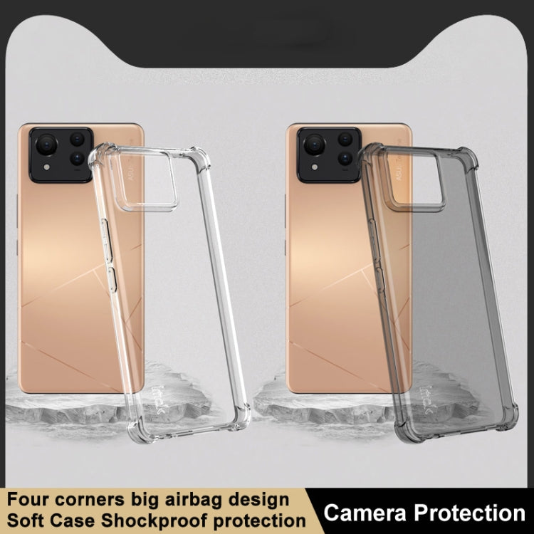 Transparent and transparent black shockproof TPU phone cases with camera opening