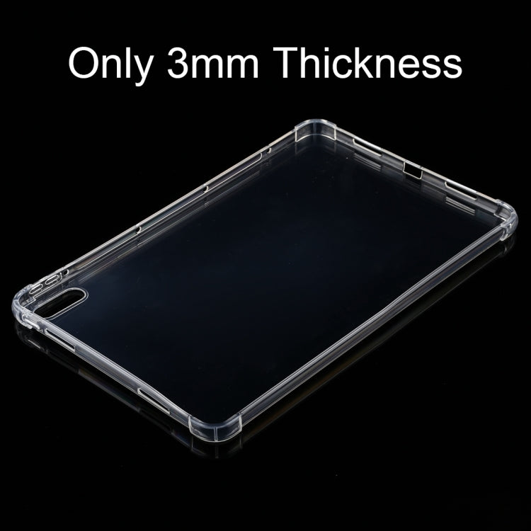 Clear TPU tablet case with slim profile and protective raised corners
