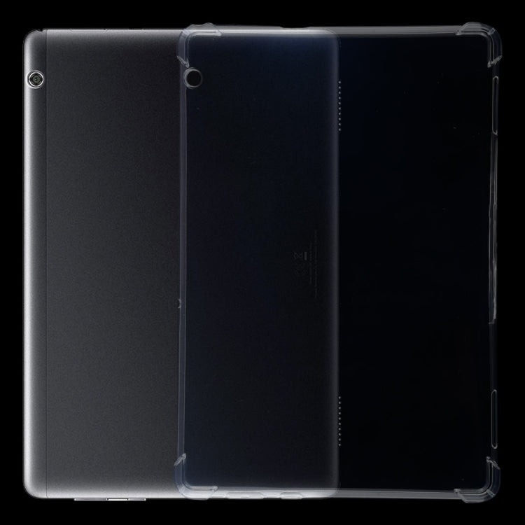 Clear TPU protective tablet case with cutouts, smooth transparent back cover